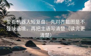 爱看机器人短复盘：先对齐截图是不是缺语境，再把主语写清楚（读完更清楚）