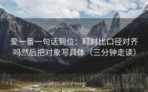 爱一番一句话到位：盯对比口径对齐吗然后把对象写具体（三分钟走读）
