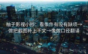 柚子影视小抄：看条件有没有缺项→做把截图补上下文→像做口径翻译