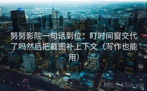 努努影院一句话到位：盯时间窗交代了吗然后把截图补上下文（写作也能用）
