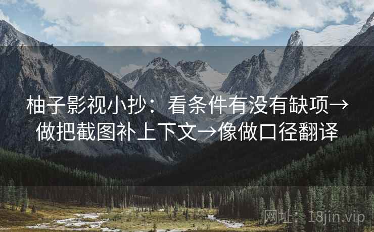 柚子影视小抄：看条件有没有缺项→做把截图补上下文→像做口径翻译
